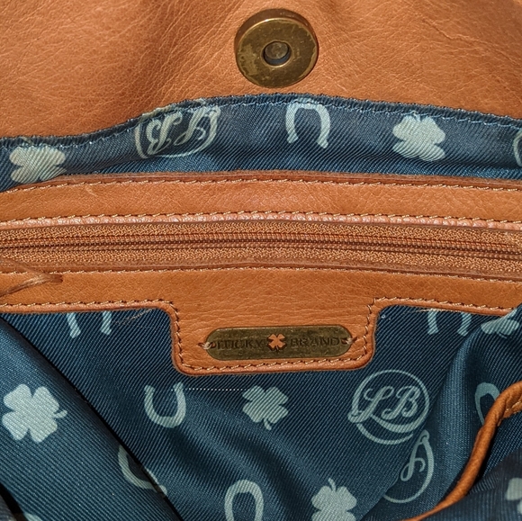 Lucky Brand Camel Handbag Shoulder Bag Tassels - Picture 5 of 5